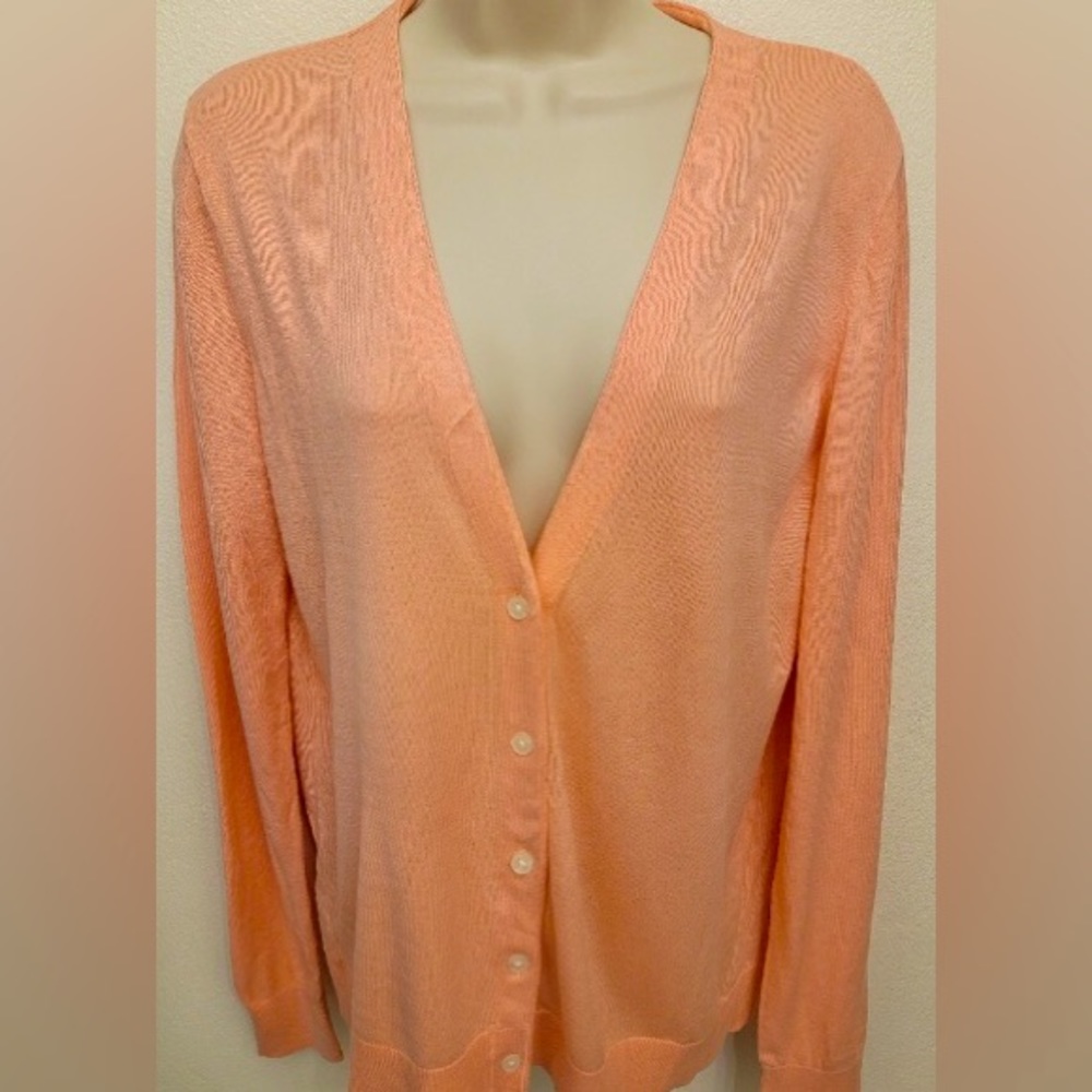 🍑 LOFT Peach Cardigan Sweater - Autumn Soft Orange | Halloween